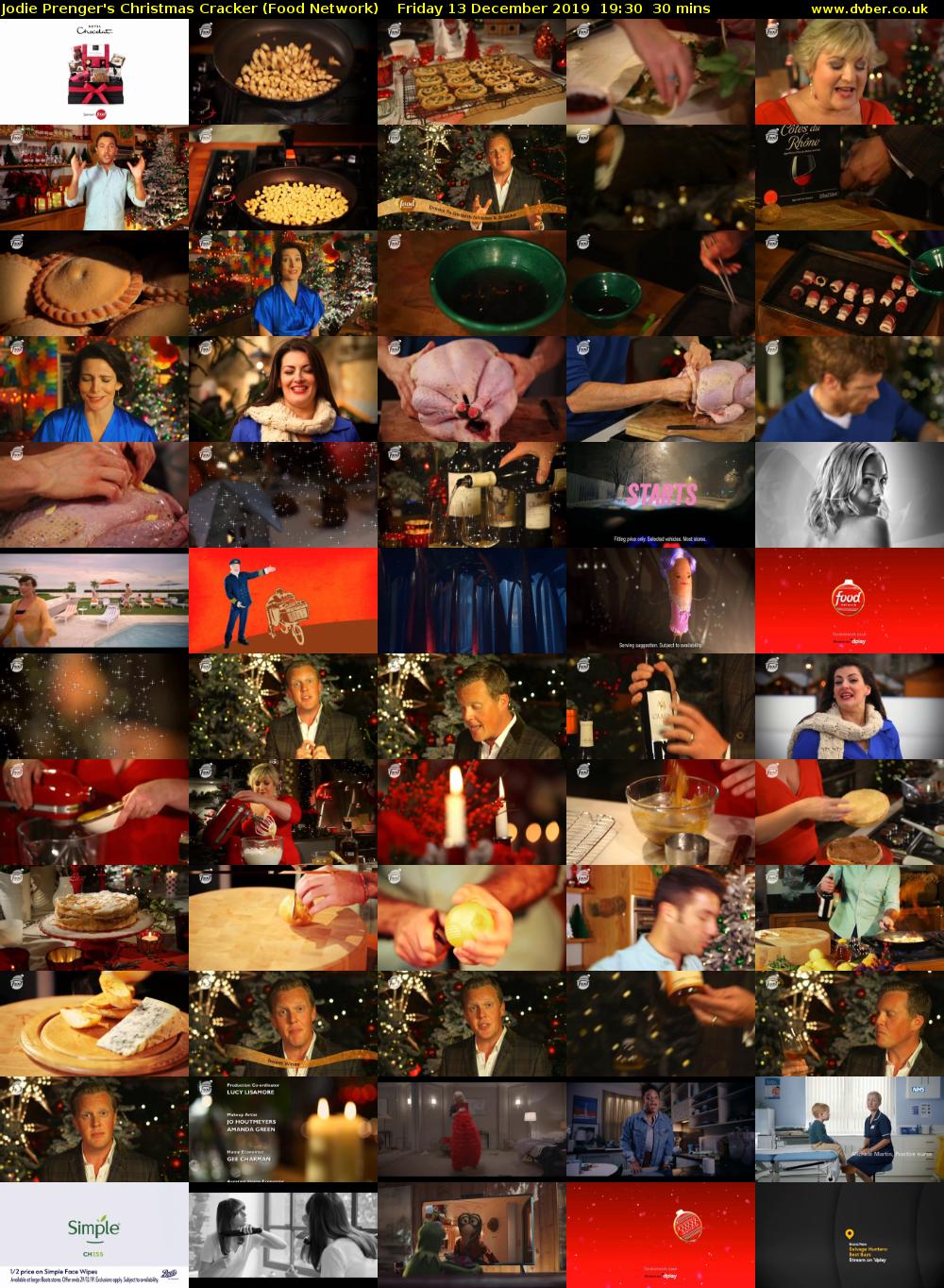 Jodie Prenger's Christmas Cracker (Food Network) Friday 13 December 2019 19:30 - 20:00