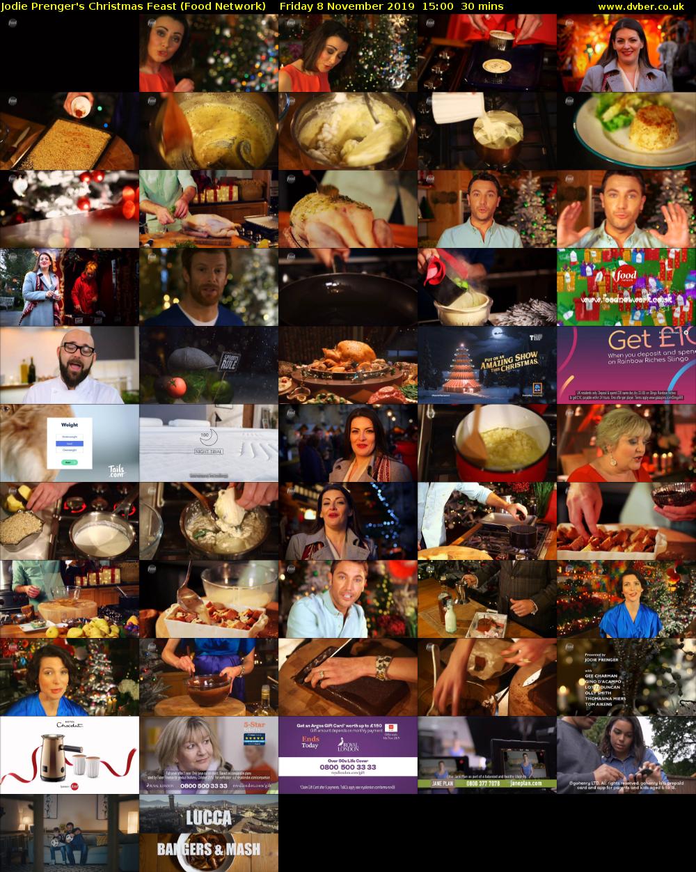 Jodie Prenger's Christmas Feast (Food Network) Friday 8 November 2019 15:00 - 15:30