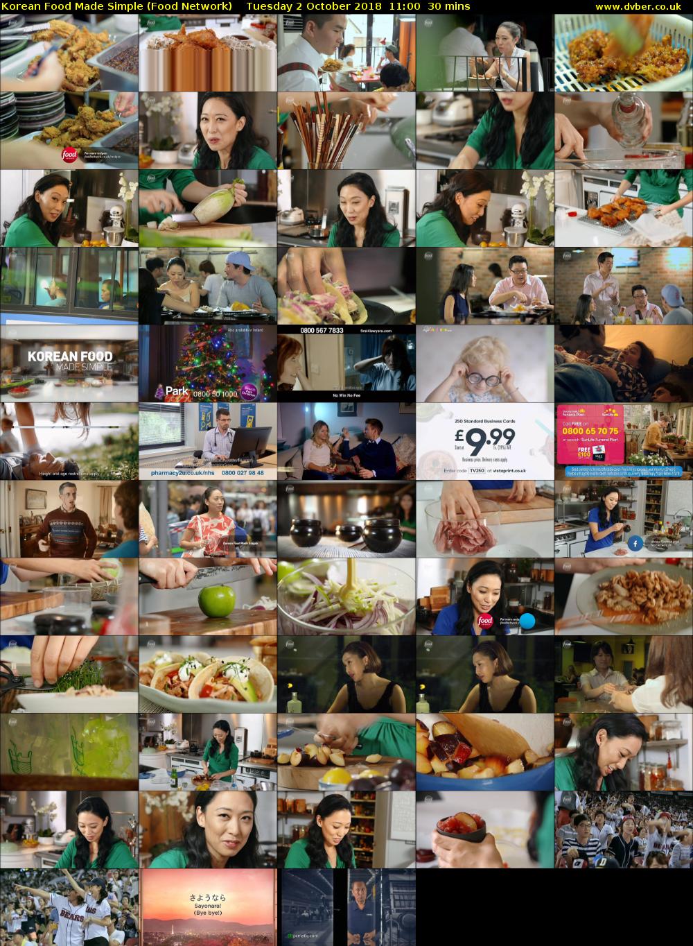 Korean Food Made Simple (Food Network) Tuesday 2 October 2018 11:00 - 11:30