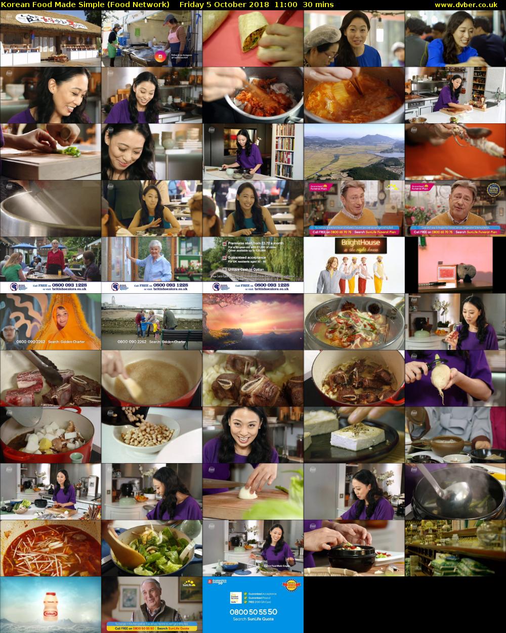 Korean Food Made Simple (Food Network) Friday 5 October 2018 11:00 - 11:30