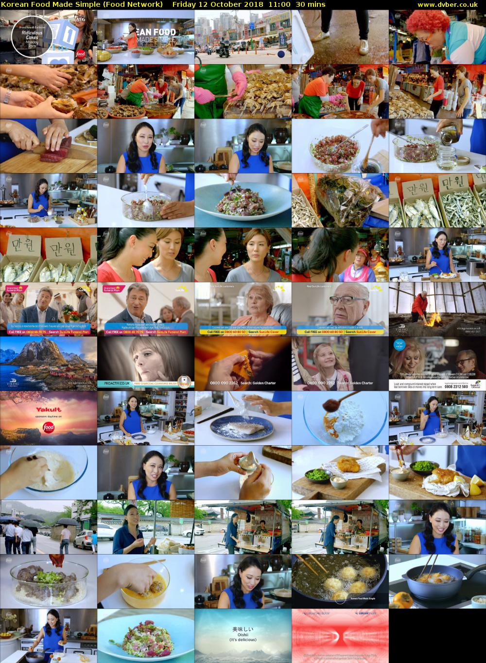 Korean Food Made Simple (Food Network) Friday 12 October 2018 11:00 - 11:30
