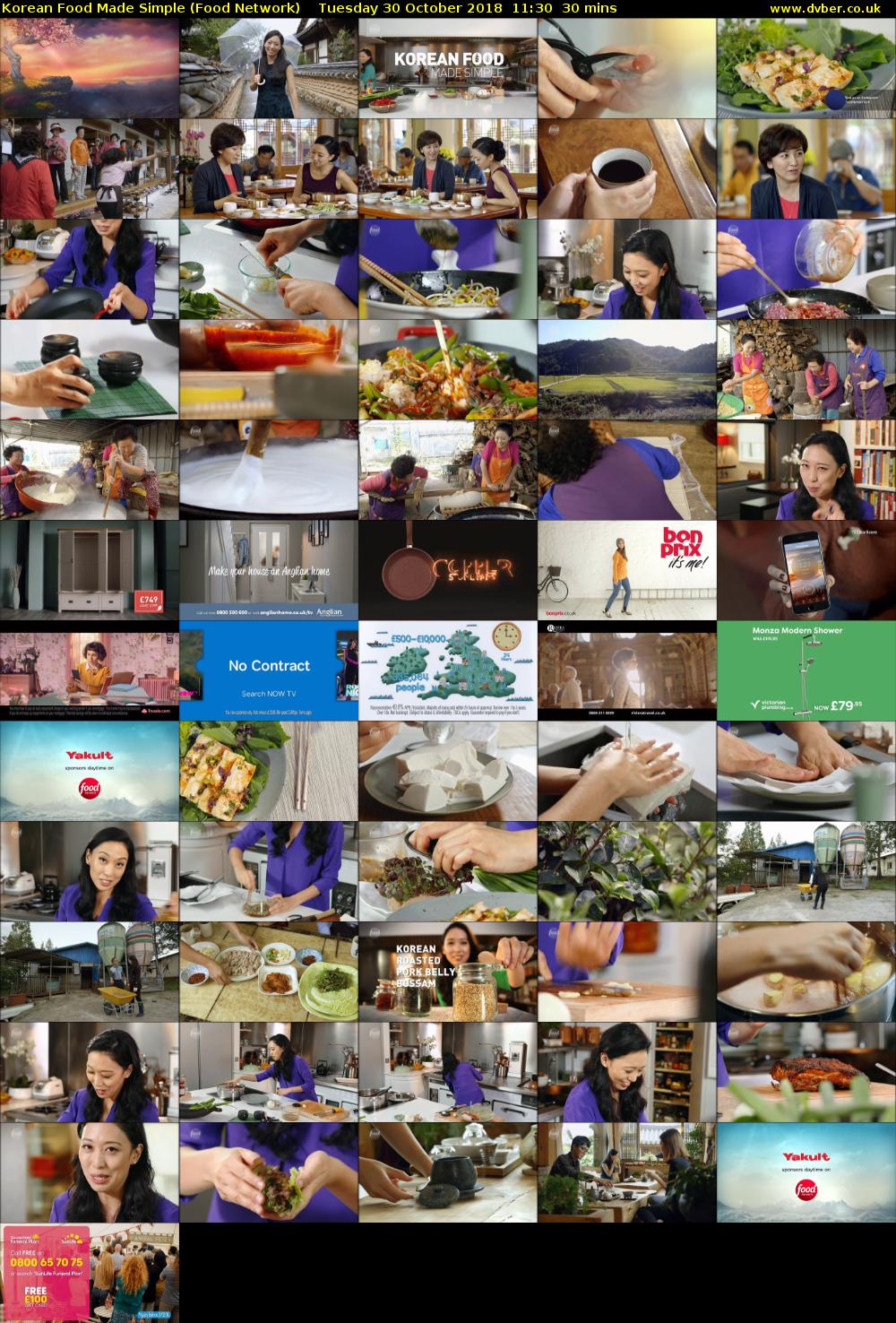 Korean Food Made Simple (Food Network) Tuesday 30 October 2018 11:30 - 12:00