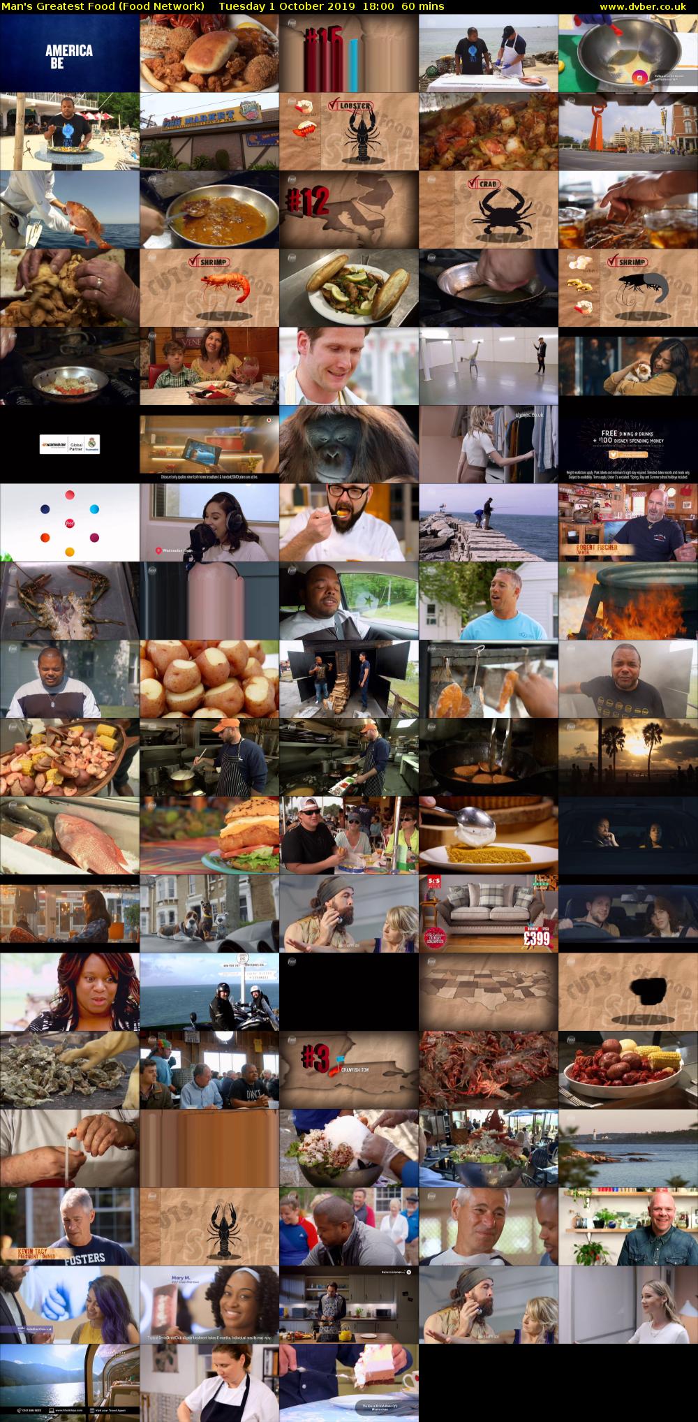 Man's Greatest Food (Food Network) Tuesday 1 October 2019 18:00 - 19:00