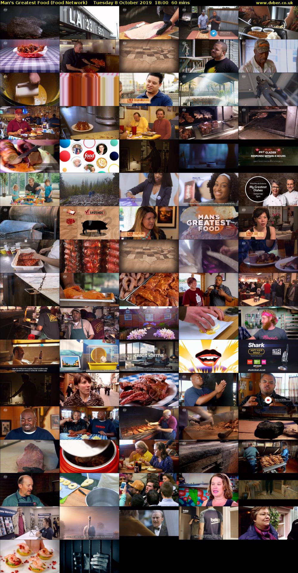Man's Greatest Food (Food Network) Tuesday 8 October 2019 18:00 - 19:00