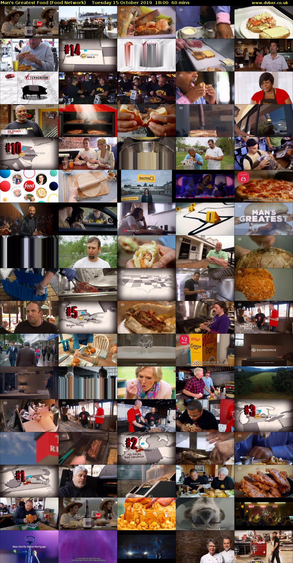 Man's Greatest Food (Food Network) Tuesday 15 October 2019 18:00 - 19:00