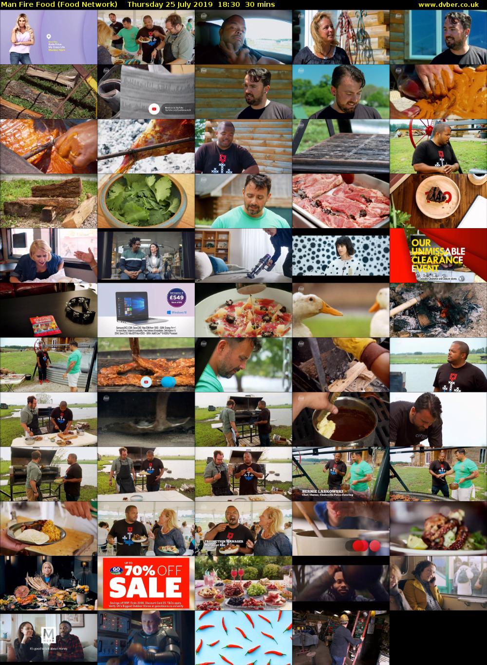 Man Fire Food (Food Network) Thursday 25 July 2019 18:30 - 19:00