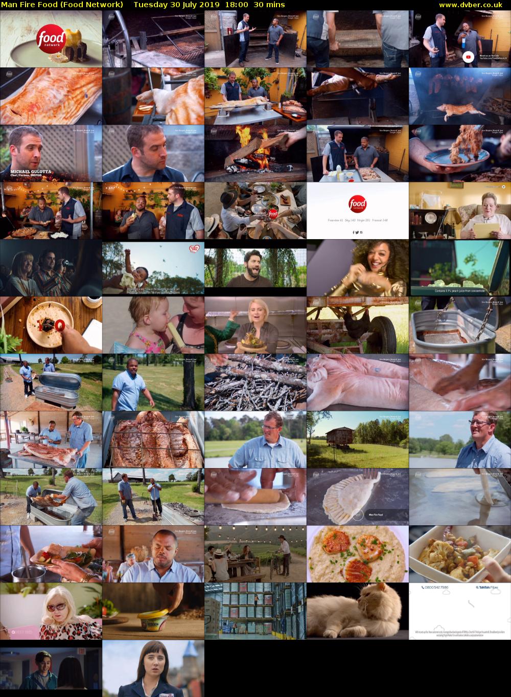 Man Fire Food (Food Network) Tuesday 30 July 2019 18:00 - 18:30