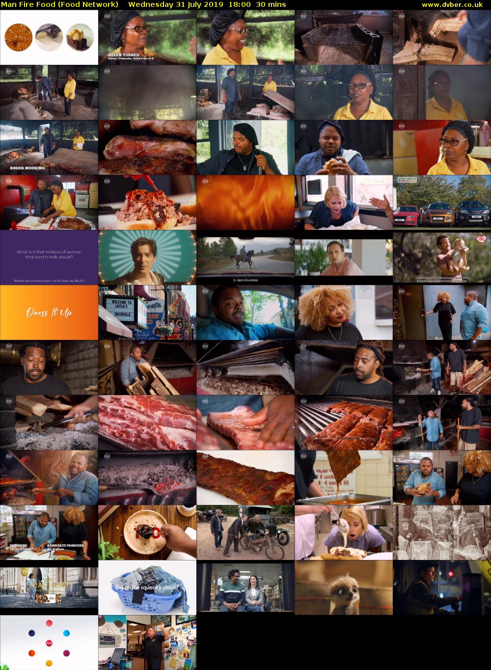 Man Fire Food (Food Network) Wednesday 31 July 2019 18:00 - 18:30