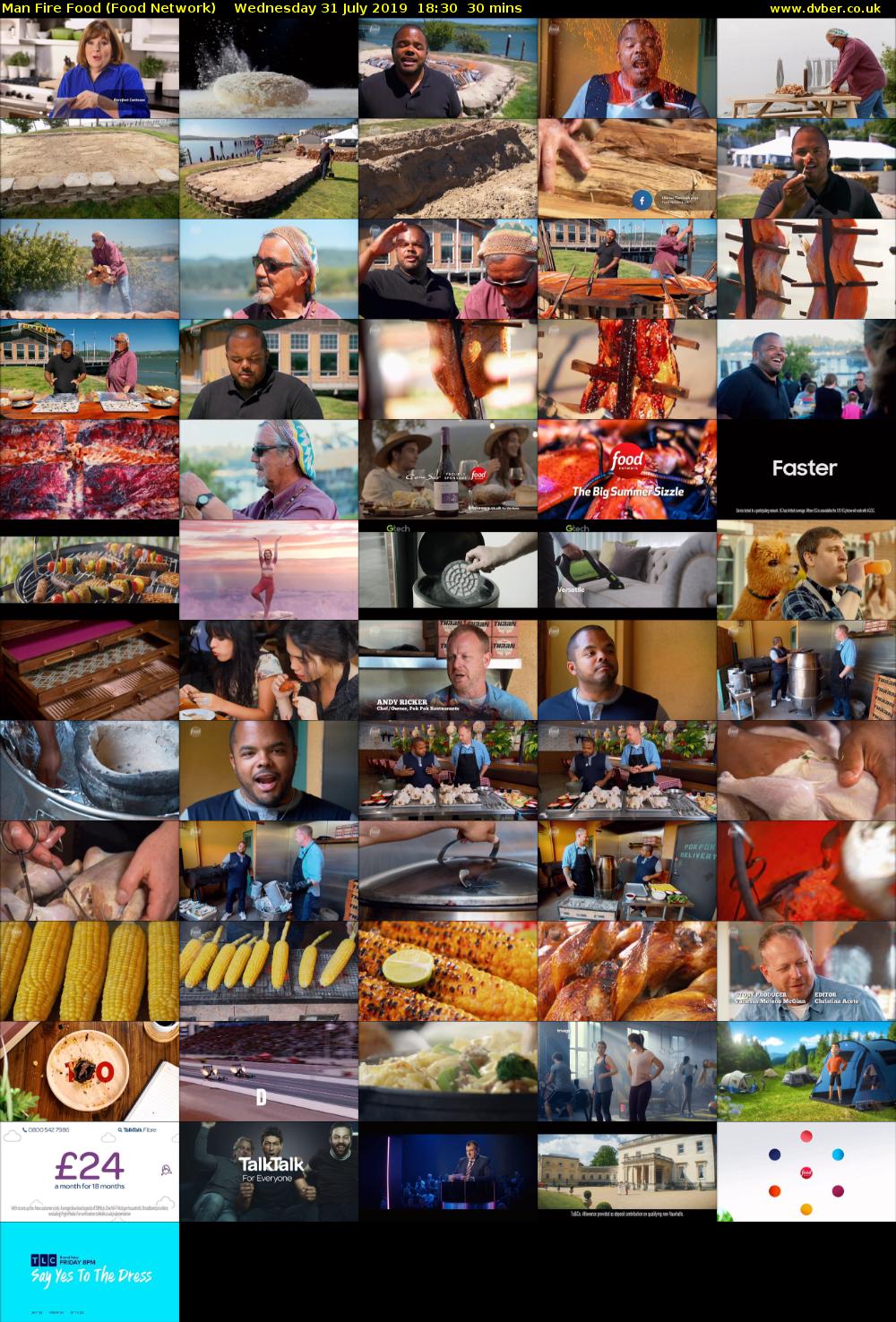 Man Fire Food (Food Network) Wednesday 31 July 2019 18:30 - 19:00