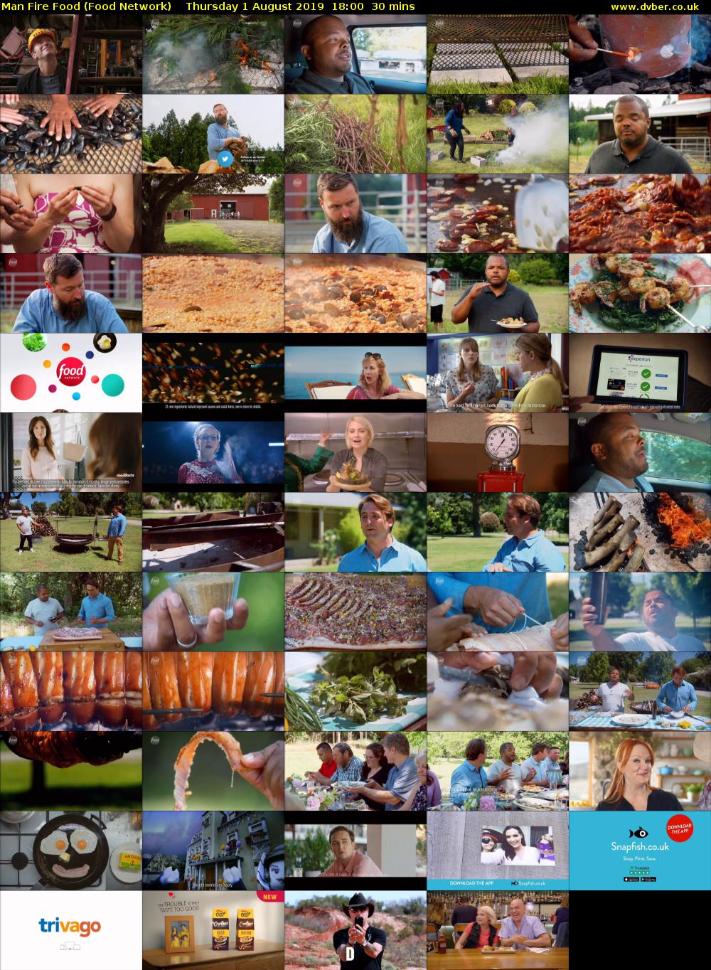 Man Fire Food (Food Network) Thursday 1 August 2019 18:00 - 18:30