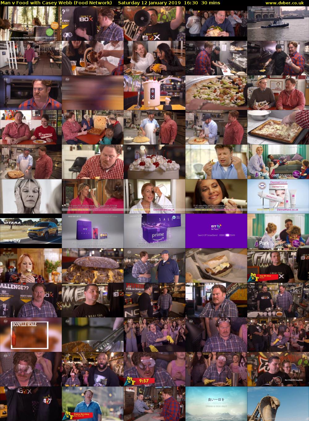 Man v Food with Casey Webb (Food Network) Saturday 12 January 2019 16:30 - 17:00