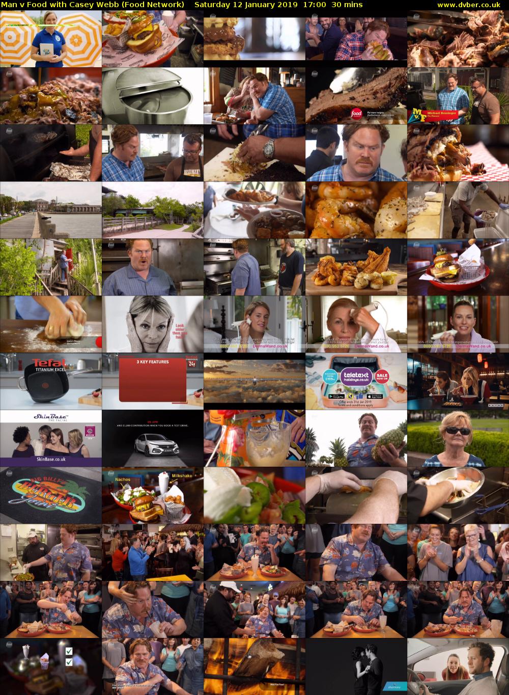 Man v Food with Casey Webb (Food Network) Saturday 12 January 2019 17:00 - 17:30