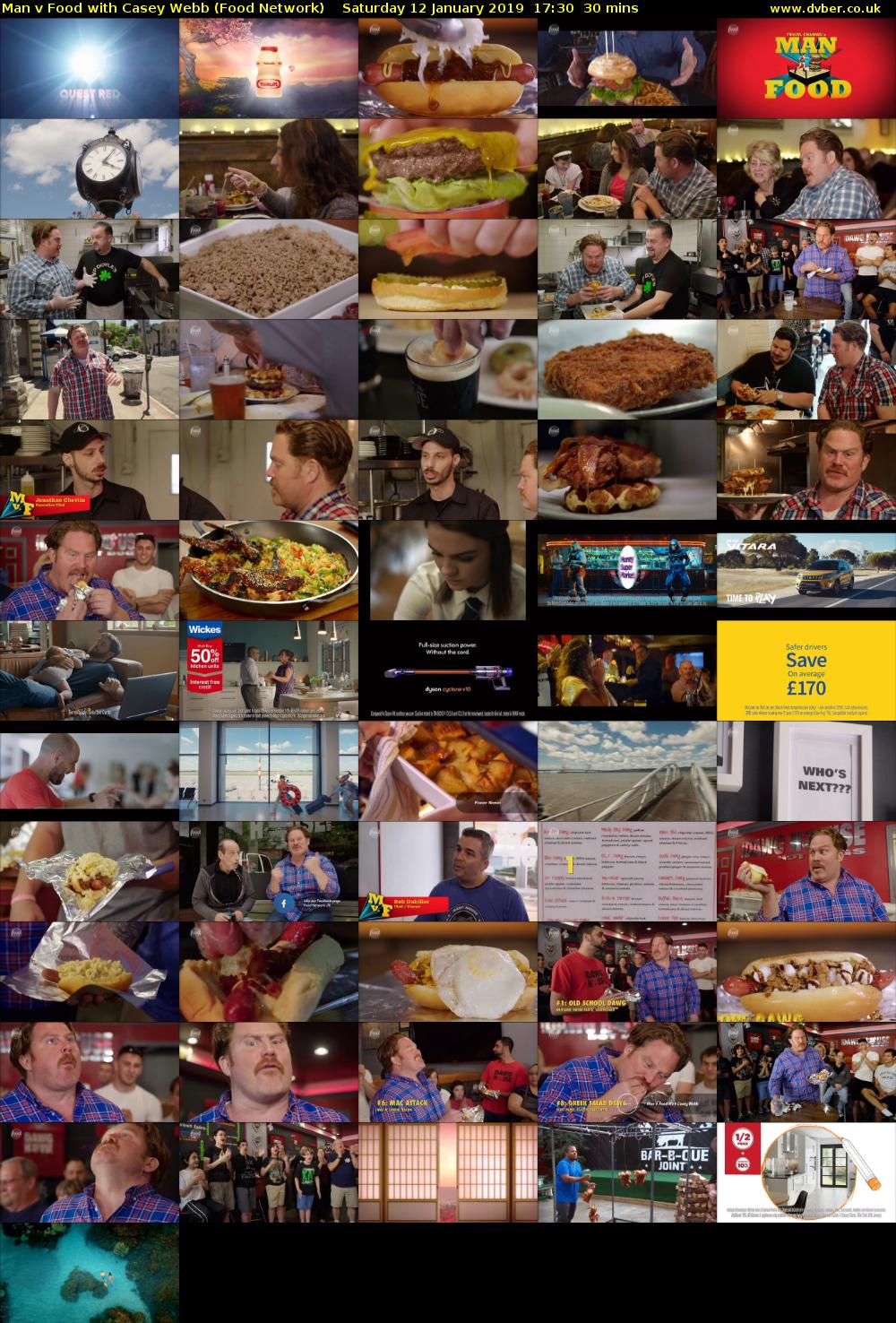 Man v Food with Casey Webb (Food Network) Saturday 12 January 2019 17:30 - 18:00