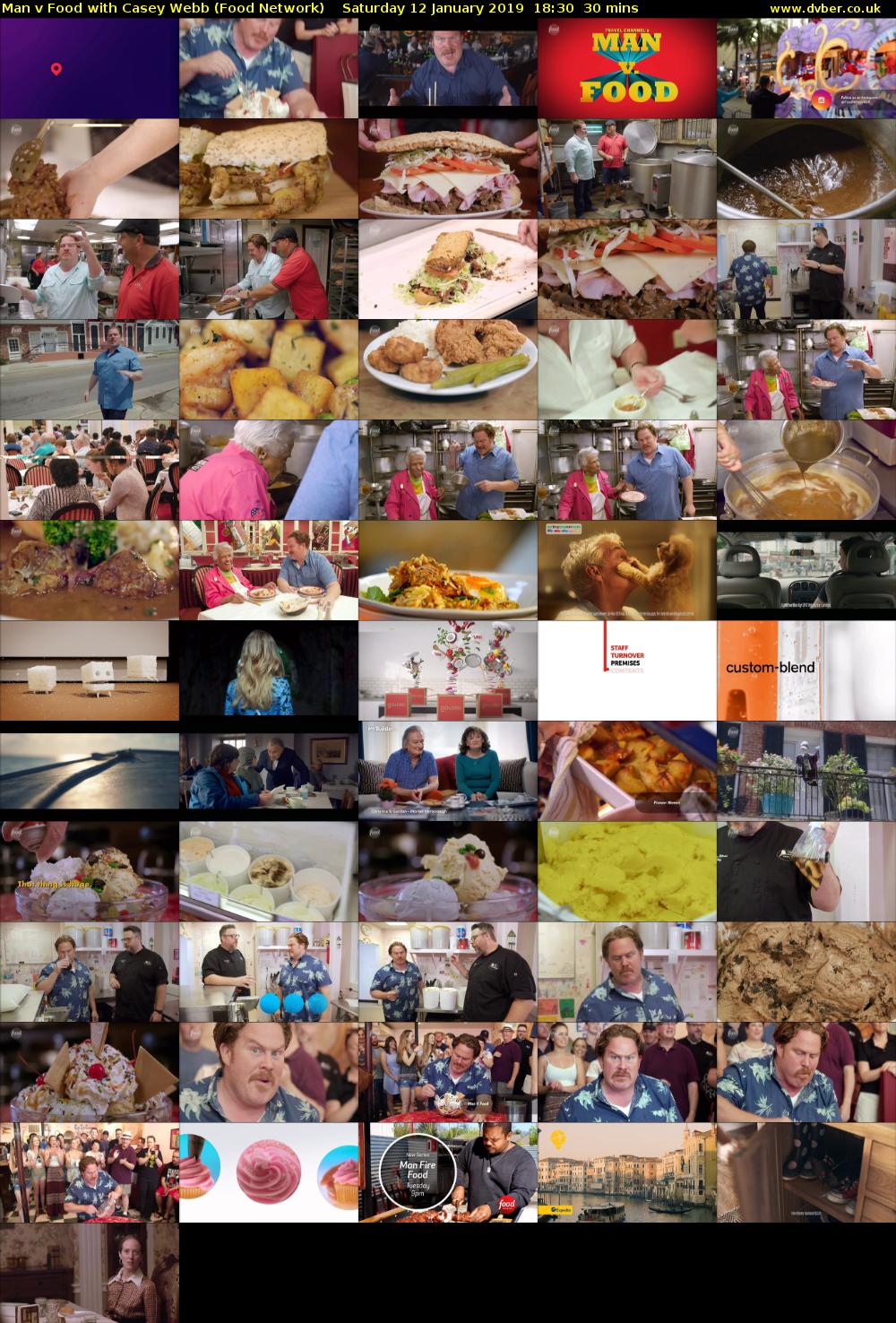 Man v Food with Casey Webb (Food Network) Saturday 12 January 2019 18:30 - 19:00