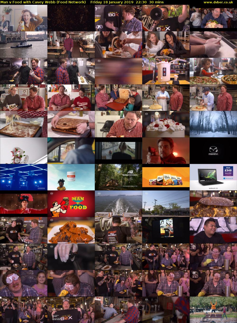 Man v Food with Casey Webb (Food Network) Friday 18 January 2019 22:30 - 23:00