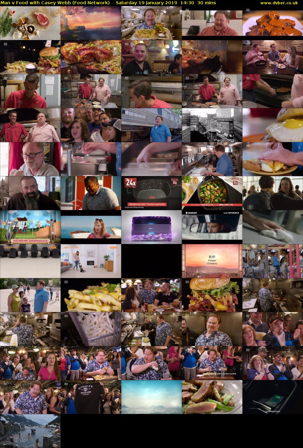 Man v Food with Casey Webb (Food Network) Saturday 19 January 2019 14:30 - 15:00