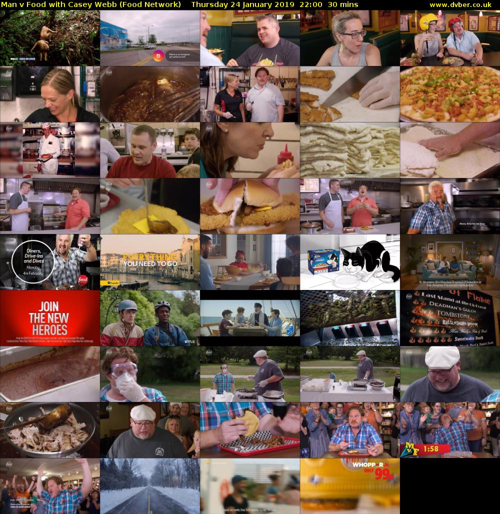 Man v Food with Casey Webb (Food Network) Thursday 24 January 2019 22:00 - 22:30
