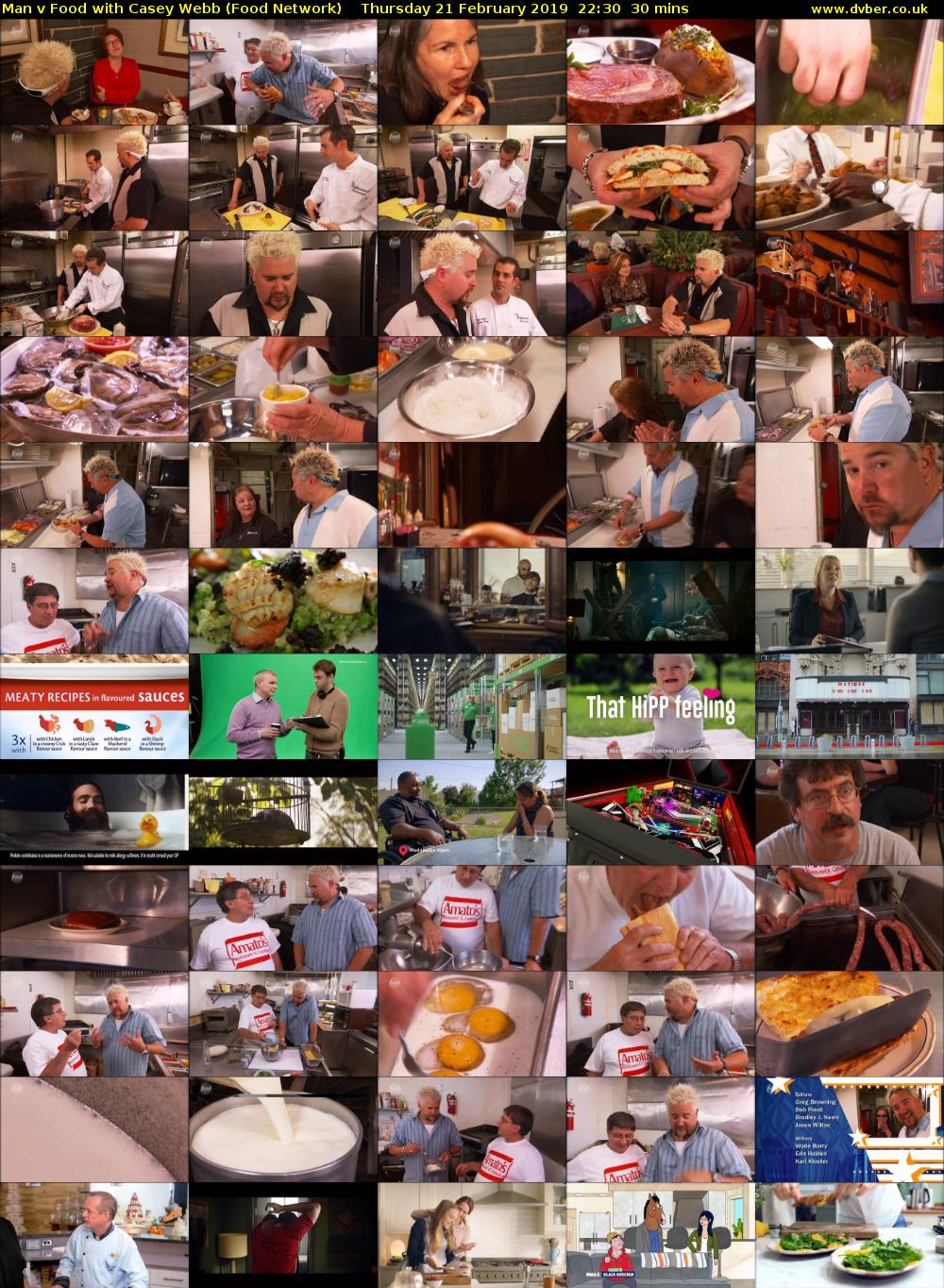 Man v Food with Casey Webb (Food Network) Thursday 21 February 2019 22:30 - 23:00
