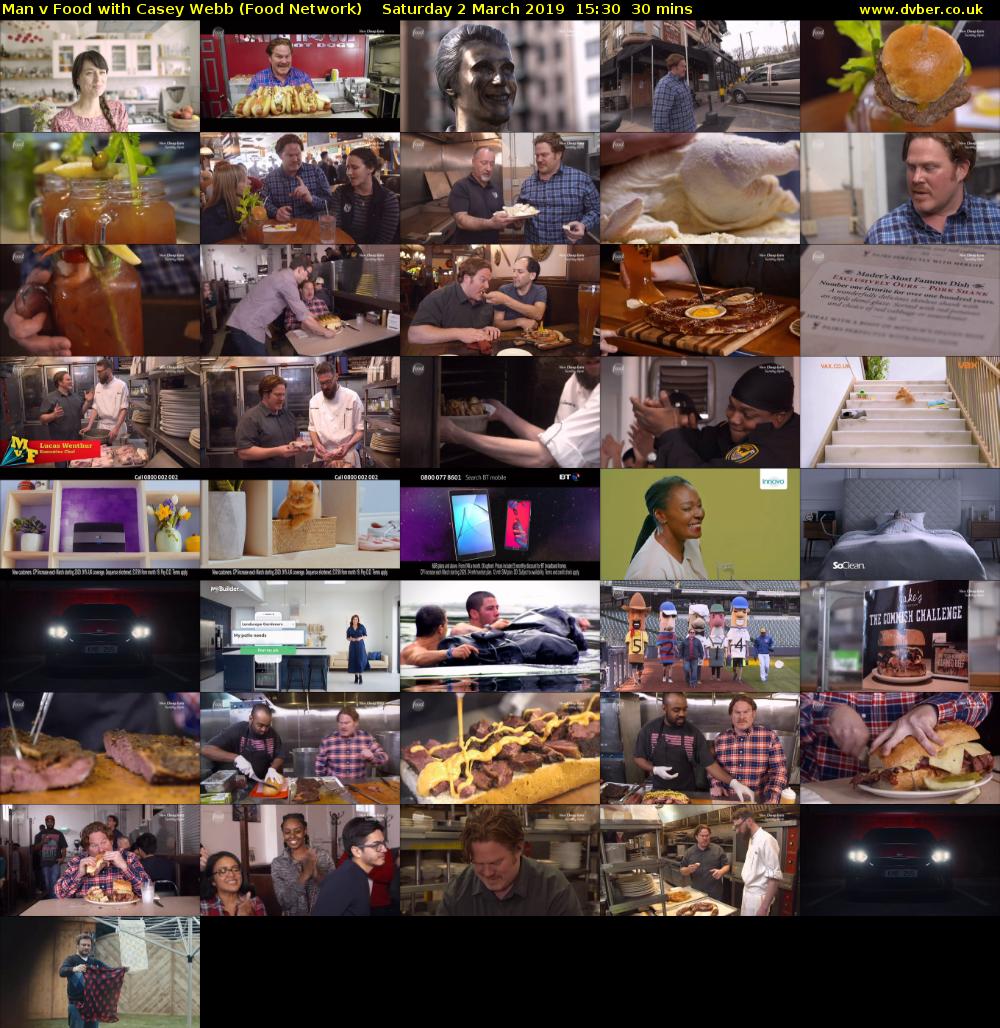Man v Food with Casey Webb (Food Network) Saturday 2 March 2019 15:30 - 16:00