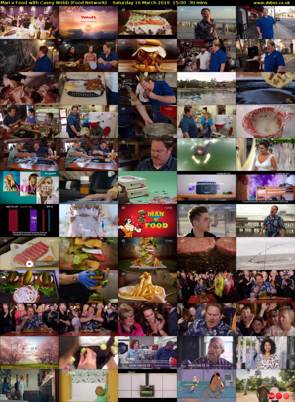 Man v Food with Casey Webb (Food Network) Saturday 16 March 2019 15:00 - 15:30