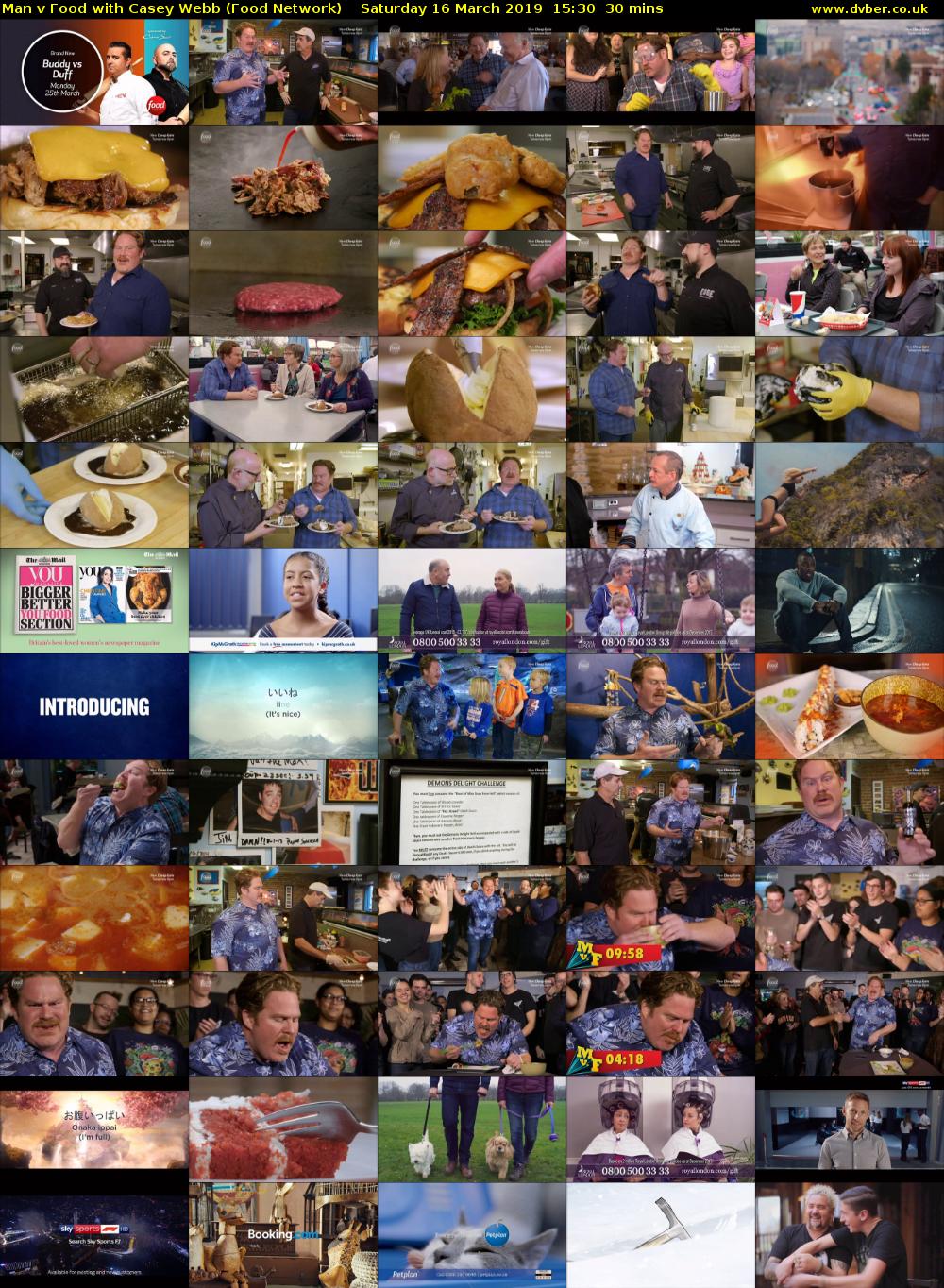 Man v Food with Casey Webb (Food Network) Saturday 16 March 2019 15:30 - 16:00