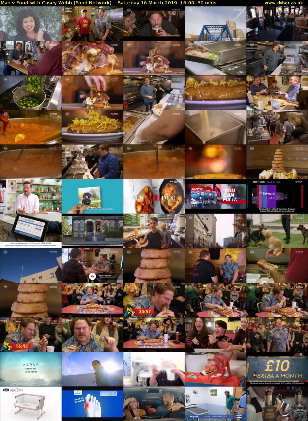 Man v Food with Casey Webb (Food Network) Saturday 16 March 2019 16:00 - 16:30
