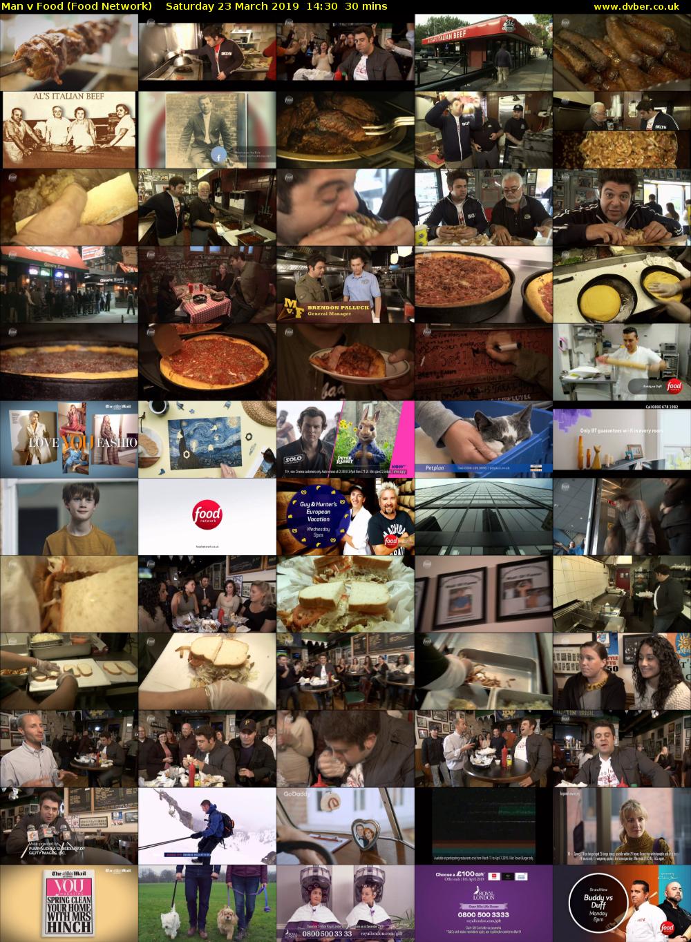 Man v Food (Food Network) Saturday 23 March 2019 14:30 - 15:00