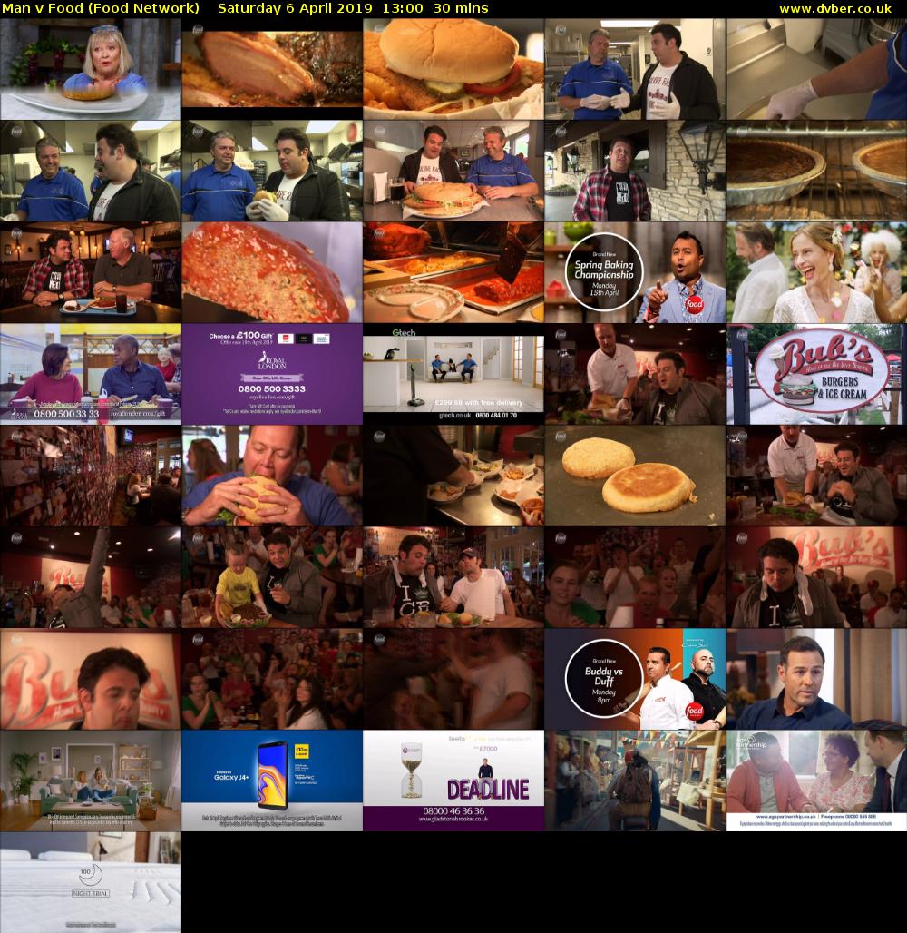Man v Food (Food Network) Saturday 6 April 2019 13:00 - 13:30
