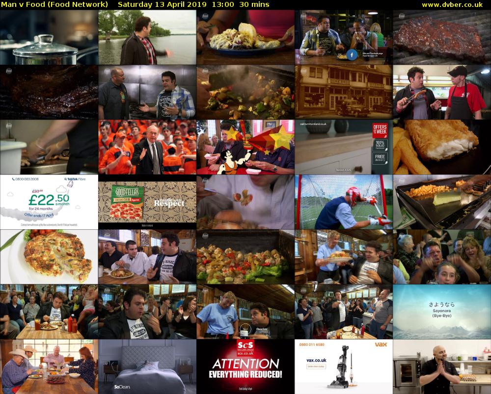 Man v Food (Food Network) Saturday 13 April 2019 13:00 - 13:30