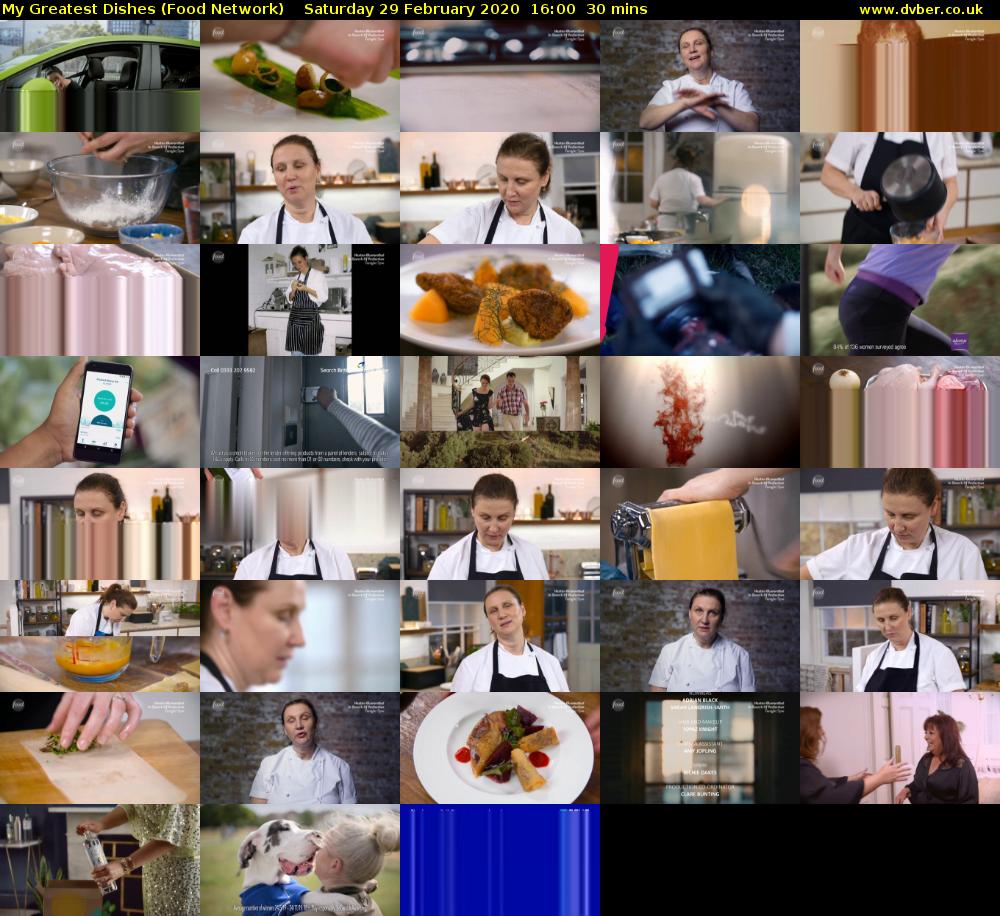 My Greatest Dishes (Food Network) Saturday 29 February 2020 16:00 - 16:30