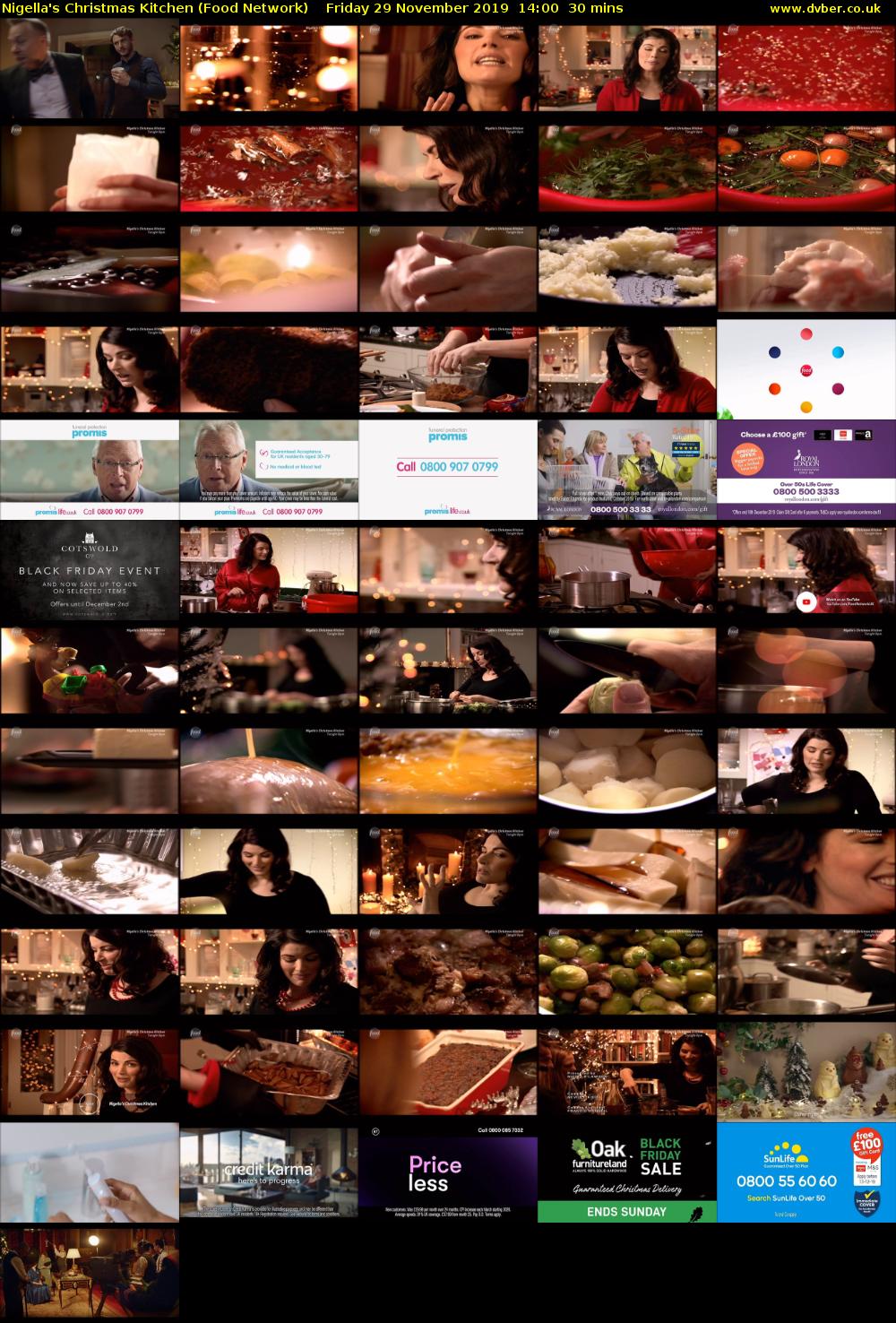 Nigella's Christmas Kitchen (Food Network) Friday 29 November 2019 14:00 - 14:30