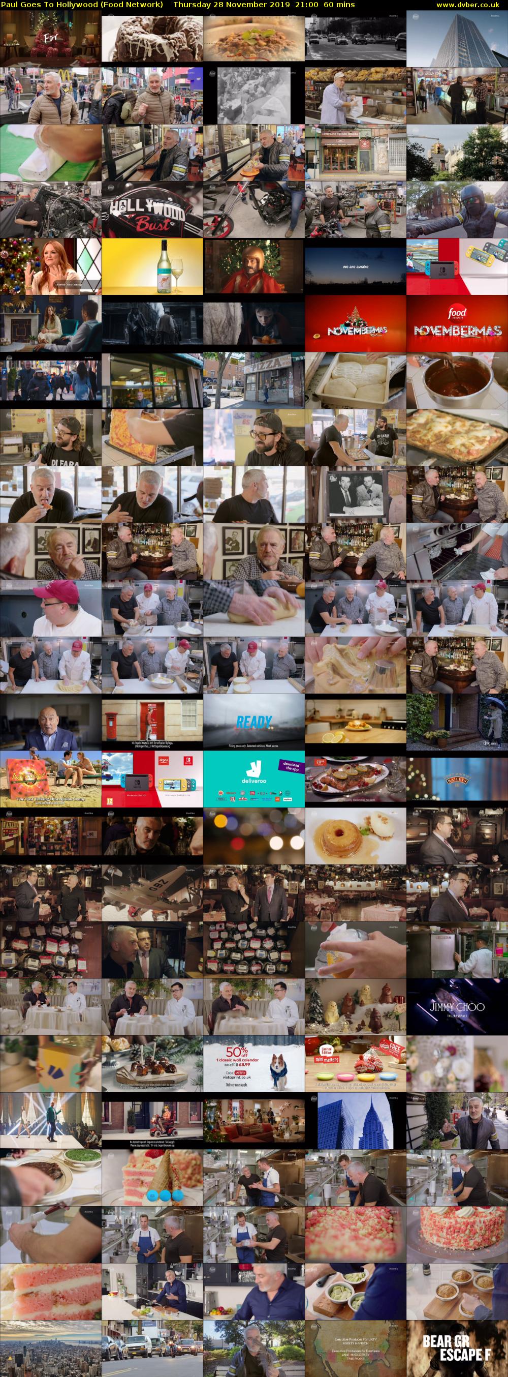 Paul Goes To Hollywood (Food Network) Thursday 28 November 2019 21:00 - 22:00