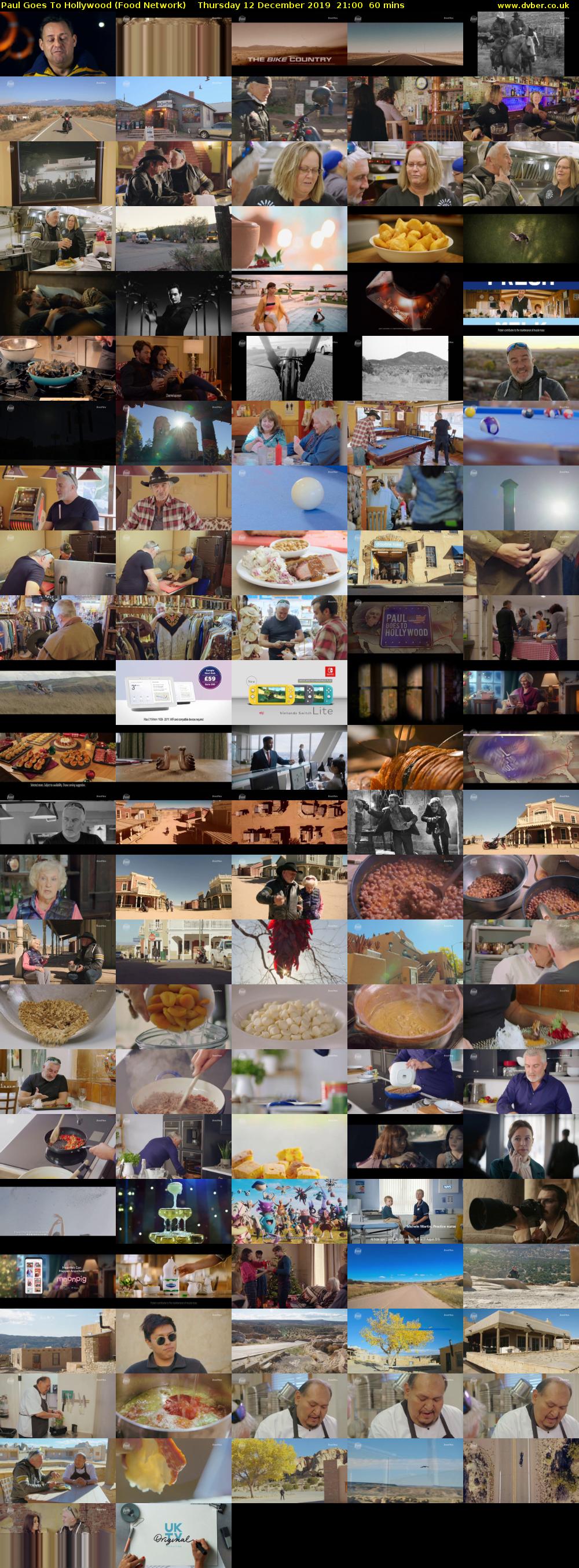 Paul Goes To Hollywood (Food Network) Thursday 12 December 2019 21:00 - 22:00