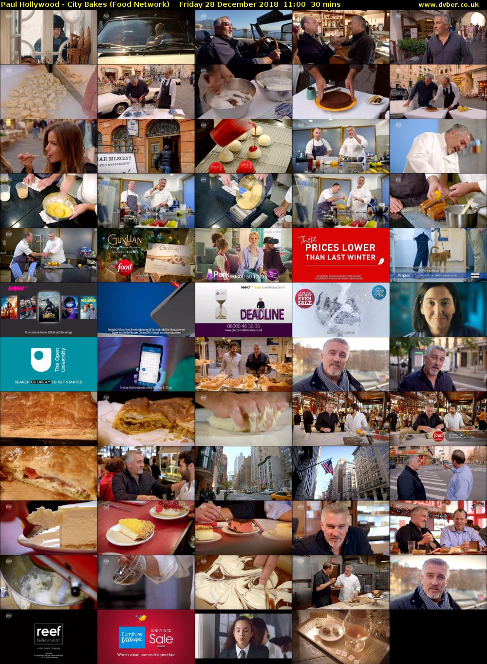 Paul Hollywood - City Bakes (Food Network) Friday 28 December 2018 11:00 - 11:30