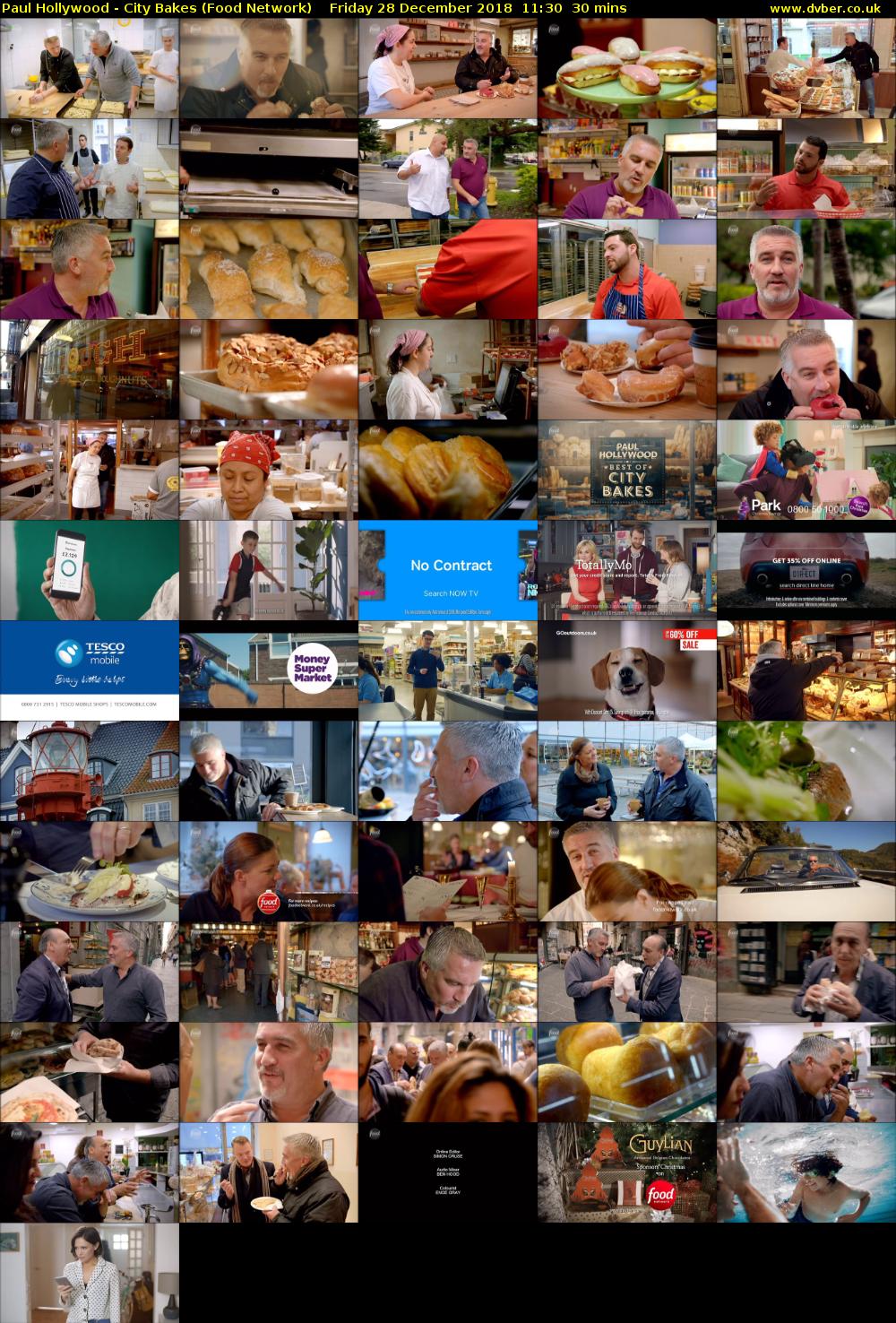 Paul Hollywood - City Bakes (Food Network) Friday 28 December 2018 11:30 - 12:00