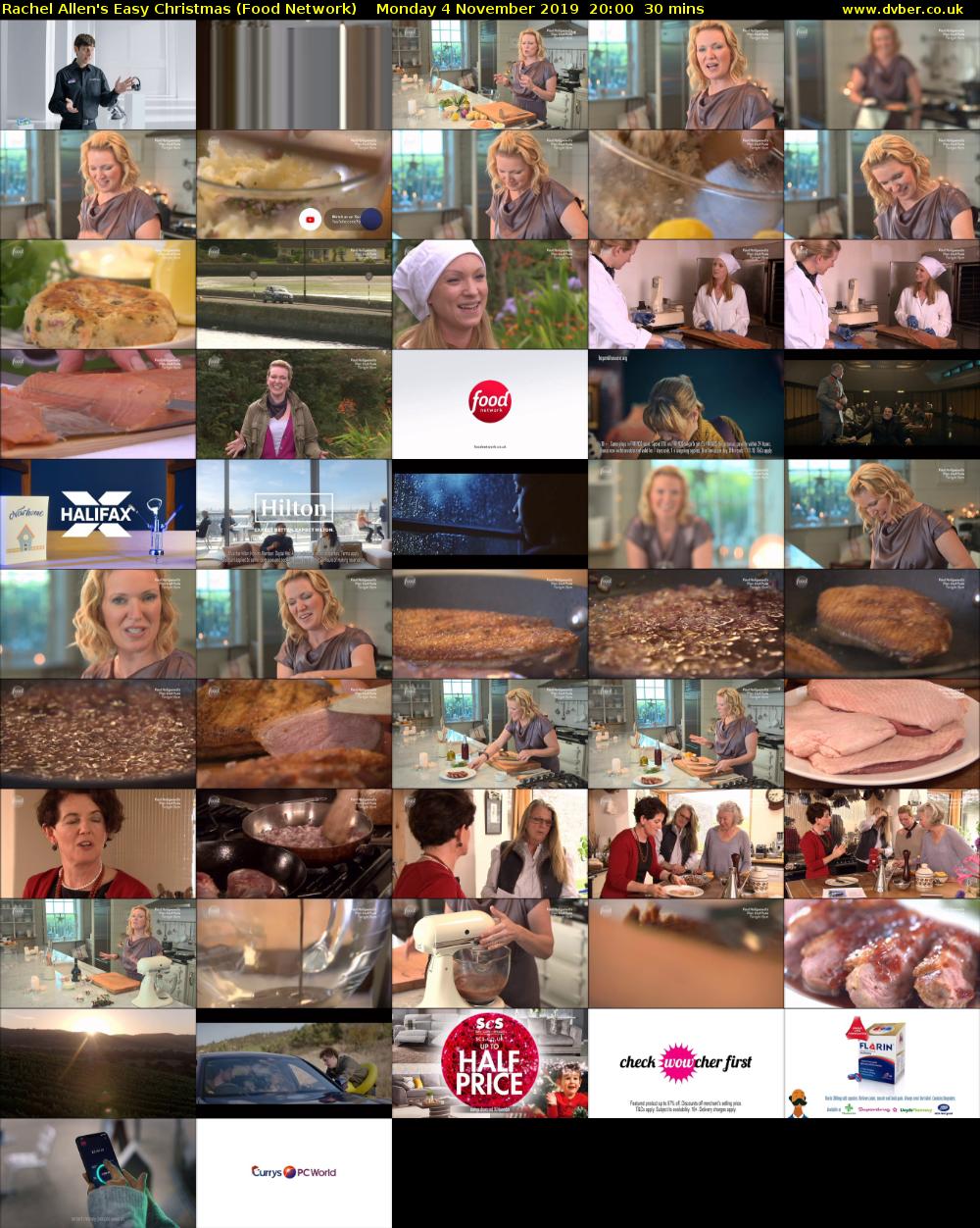 Rachel Allen's Easy Christmas (Food Network) Monday 4 November 2019 20:00 - 20:30