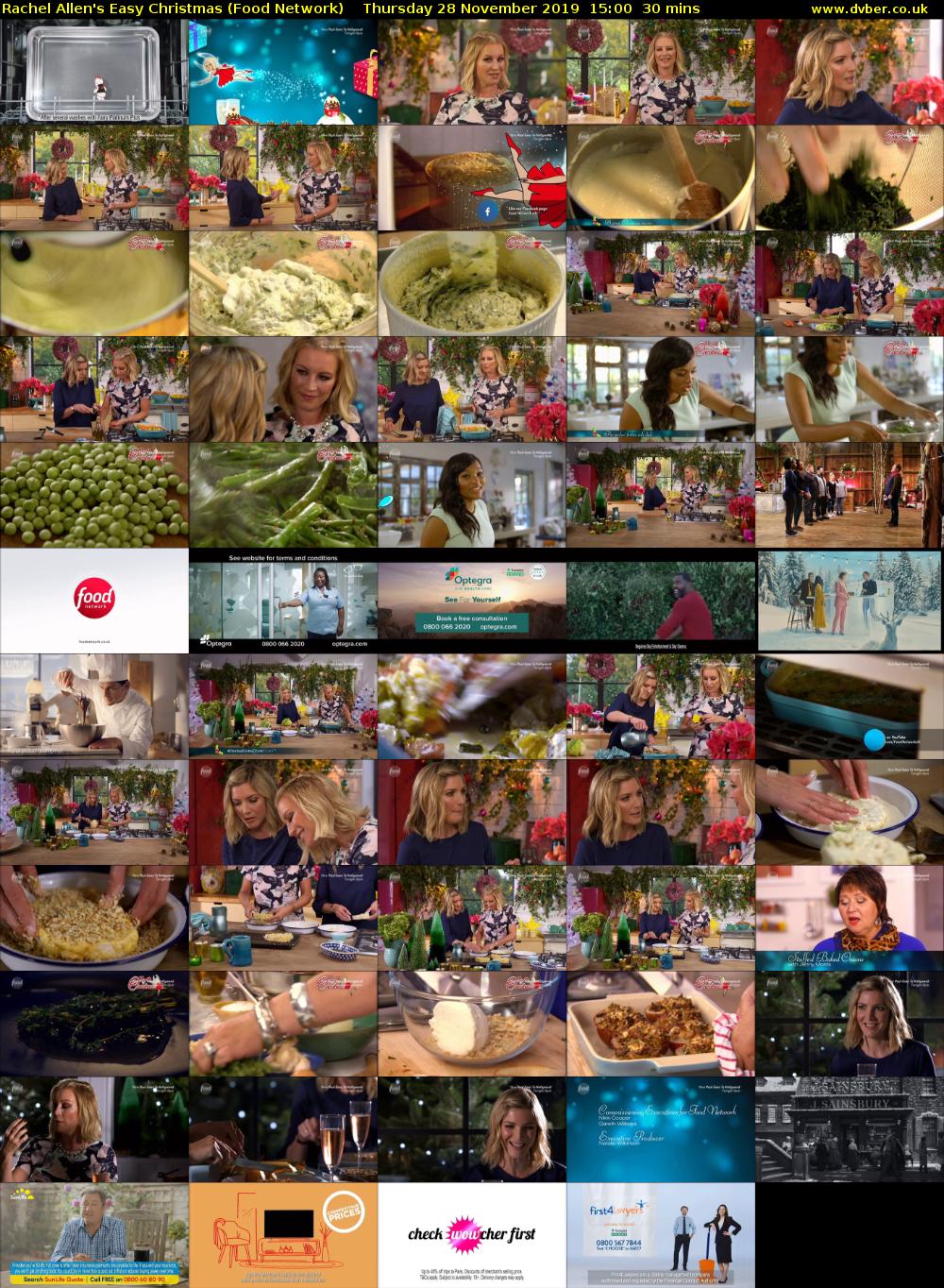 Rachel Allen's Easy Christmas (Food Network) Thursday 28 November 2019 15:00 - 15:30