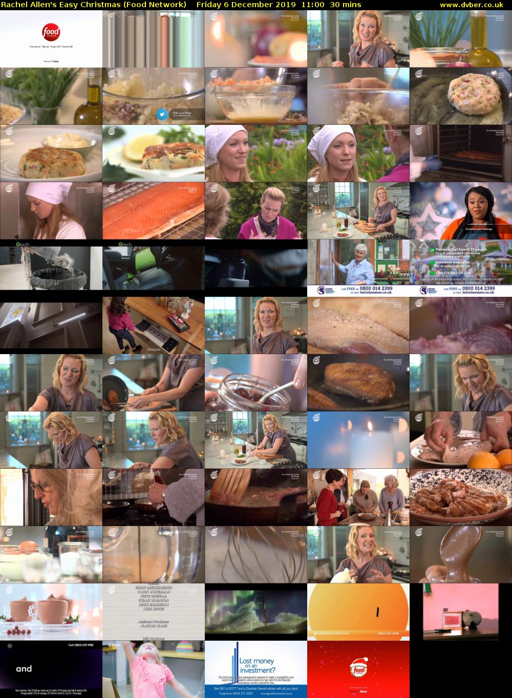 Rachel Allen's Easy Christmas (Food Network) Friday 6 December 2019 11:00 - 11:30