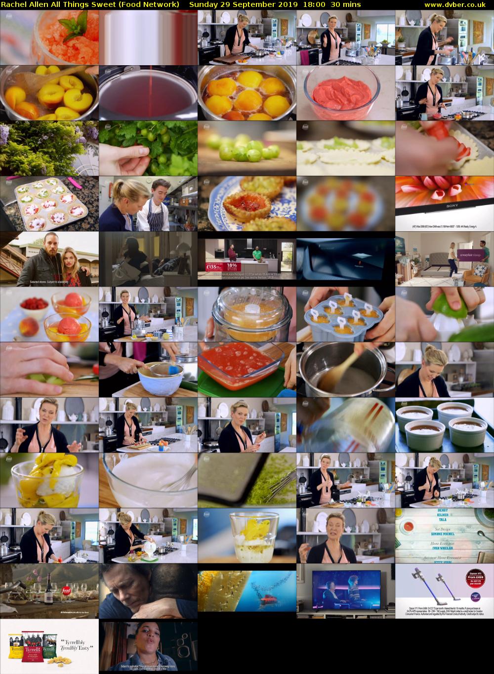 Rachel Allen All Things Sweet (Food Network) Sunday 29 September 2019 18:00 - 18:30