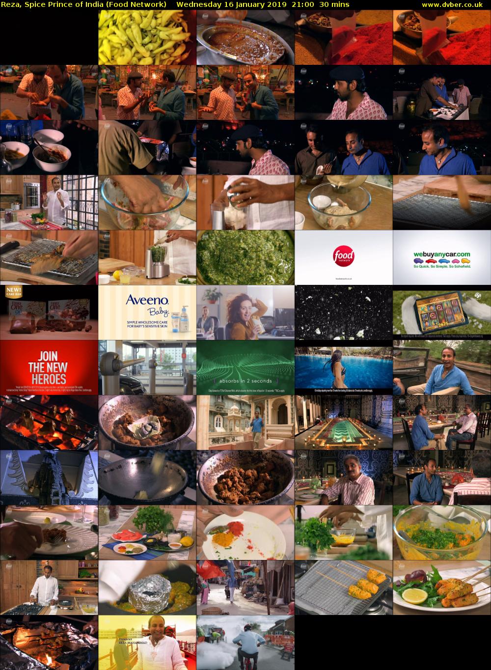 Reza, Spice Prince of India (Food Network) Wednesday 16 January 2019 21:00 - 21:30