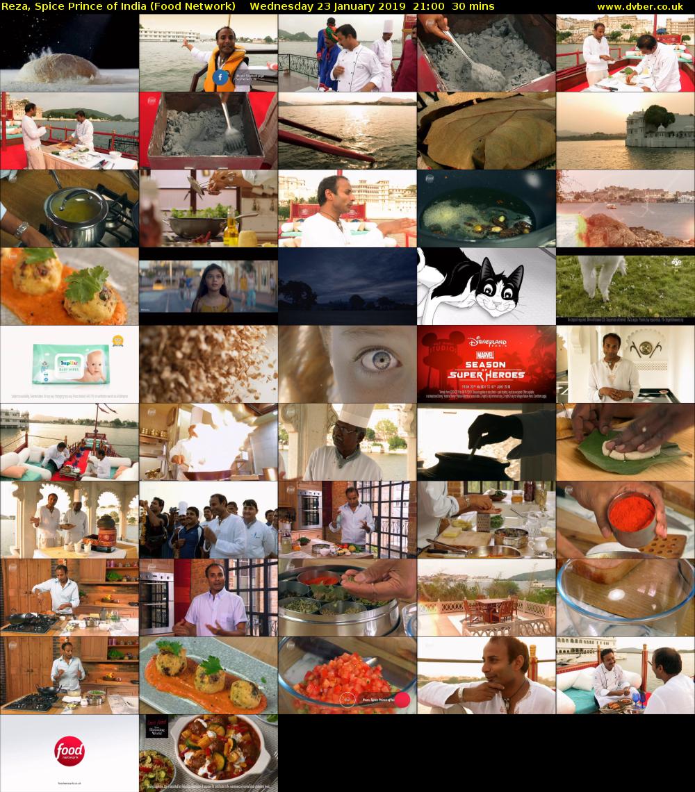 Reza, Spice Prince of India (Food Network) Wednesday 23 January 2019 21:00 - 21:30