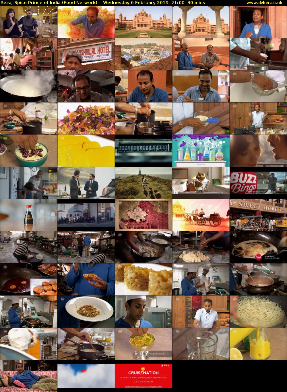 Reza, Spice Prince of India (Food Network) Wednesday 6 February 2019 21:00 - 21:30
