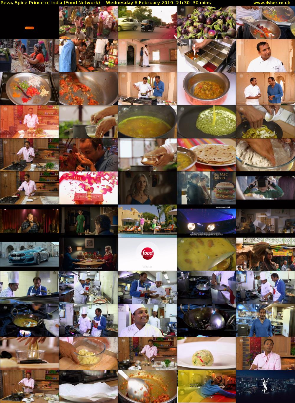 Reza, Spice Prince of India (Food Network) Wednesday 6 February 2019 21:30 - 22:00