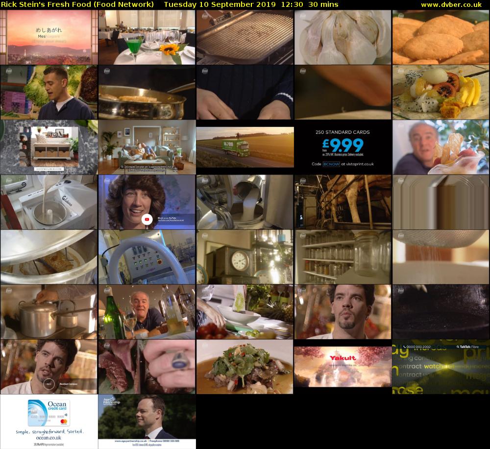 Rick Stein's Fresh Food (Food Network) Tuesday 10 September 2019 12:30 - 13:00