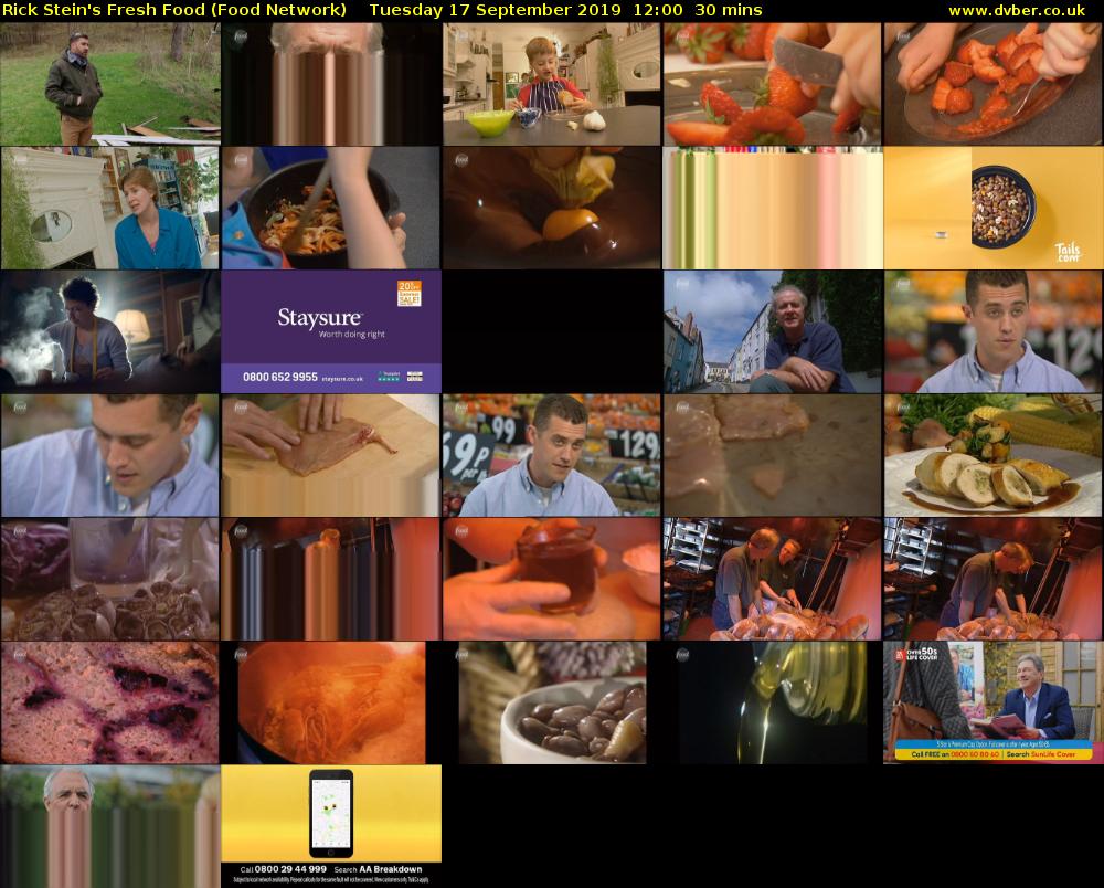 Rick Stein's Fresh Food (Food Network) Tuesday 17 September 2019 12:00 - 12:30
