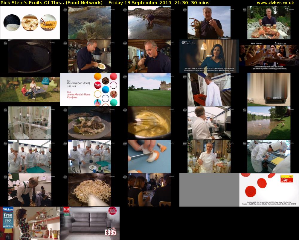 Rick Stein's Fruits Of The... (Food Network) Friday 13 September 2019 21:30 - 22:00