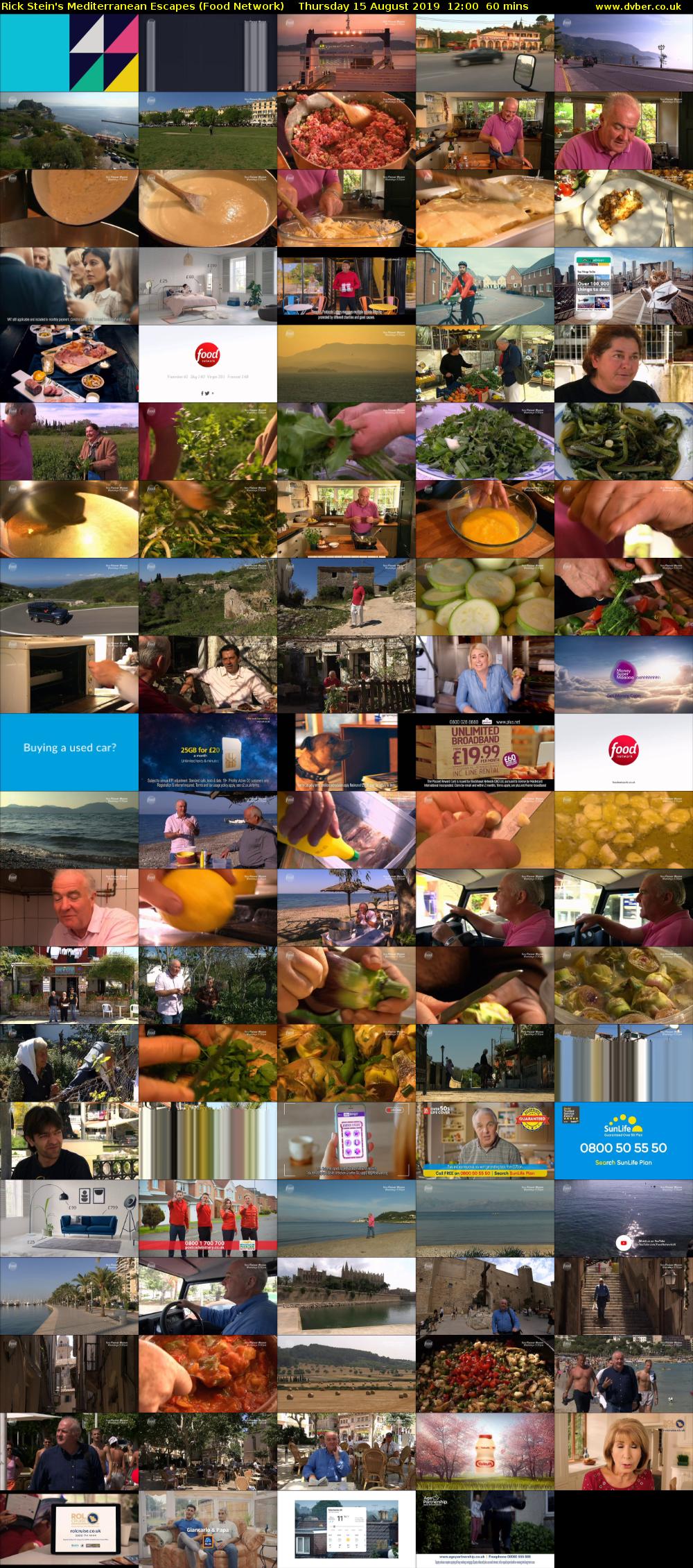 Rick Stein's Mediterranean Escapes (Food Network) Thursday 15 August 2019 12:00 - 13:00