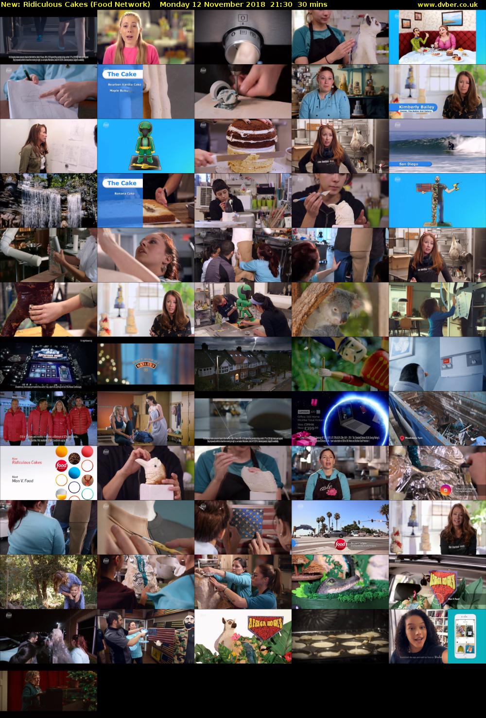 Ridiculous Cakes (Food Network) Monday 12 November 2018 21:30 - 22:00