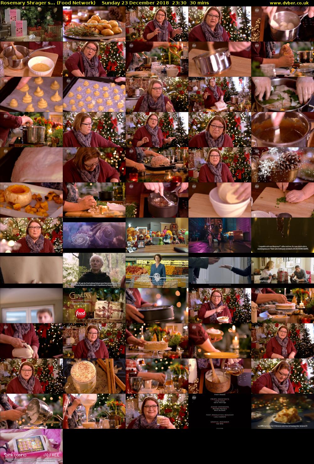 Rosemary Shragers... (Food Network) Sunday 23 December 2018 23:30 - 00:00