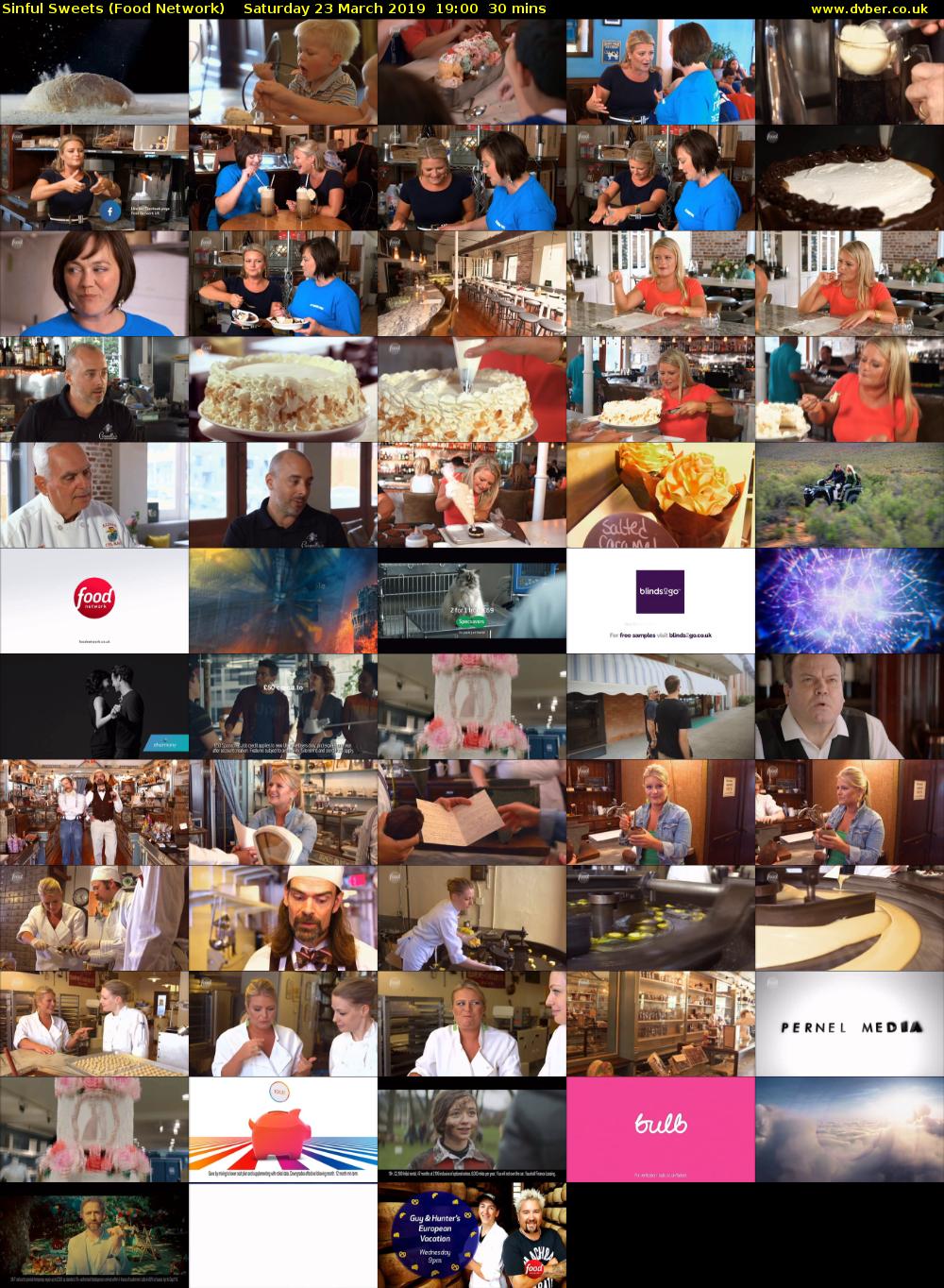 Sinful Sweets (Food Network) Saturday 23 March 2019 19:00 - 19:30